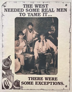 Western themed photo of Pat Egan, Tom Hall and others.