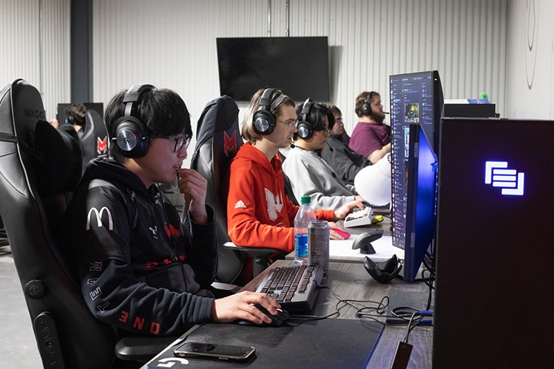 Student gamers in Maryville's esports program.