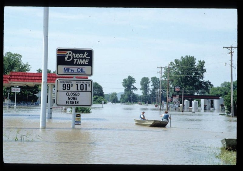 The Great Flood of 1993 left a large swath of St. Louis underwater. - COURTESY OF MISSOURI STATE ARCHIVES