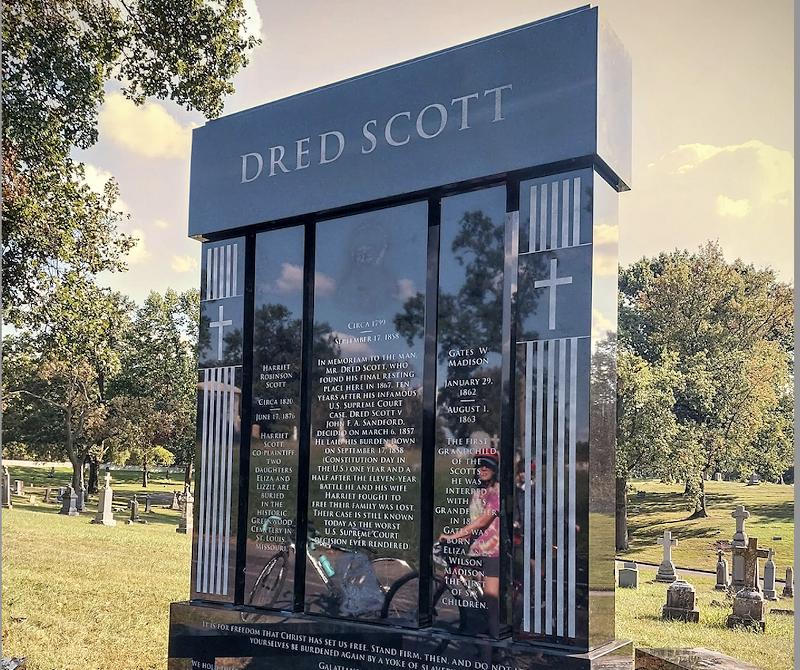 A sneak peak at the new monument to Dred Scott at Calvary Cemetery. - BRYAN HADLEY