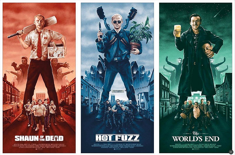 Edgar Wright's Three Flavours Cornetto trilogy sees English funnymen Simon Pegg and Nick Frost battling back against all manner of evil. - POSTER ART