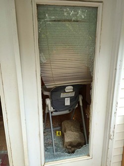 Police tweeted a picture of the Boyds' broken window after the shooting. - ST. LOUIS COUNTY POLICE/TWITTER