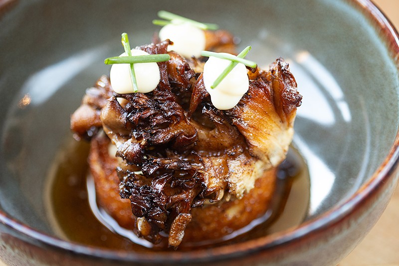 The chorizo-roasted hen of the woods mushroom is a showstopper