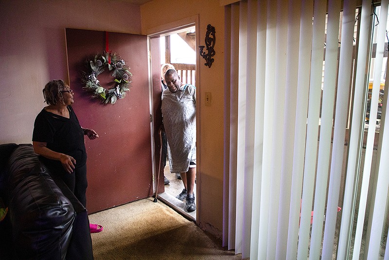 Gary Jones and Angelene Morgan are frustrated by conditions at their apartment in Ferguson. - ZACHARY LINHARES