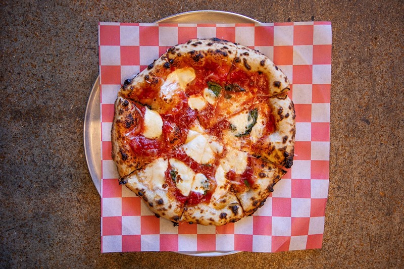 The margherita pizza at Pedal’n Pi.