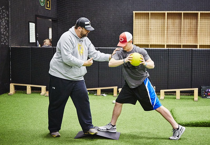 Ricky Maddock, a junior at Kirkwood High, gets some one-on-one training. - STEVE TRUESDELL