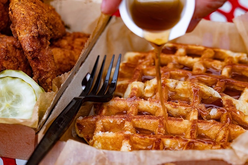 The waffle at Chuck's is good, with or without the accompanying chicken. - MABEL SUEN