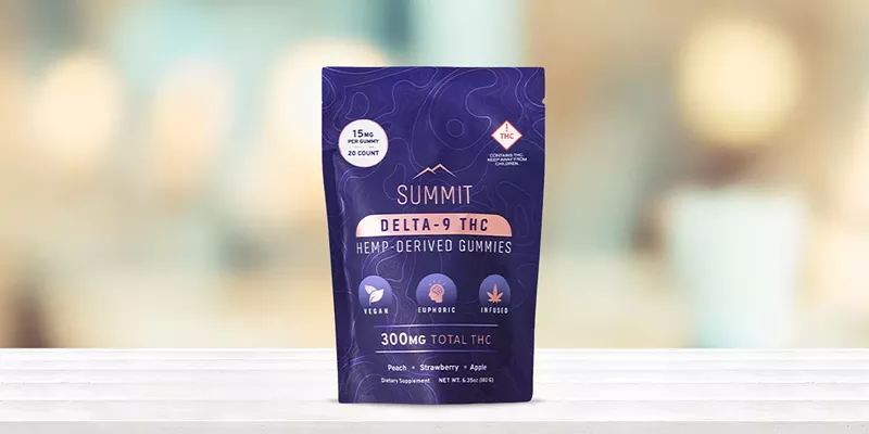 Summit Delta-9 THC hemp-derived gummies, known for clean ingredients.