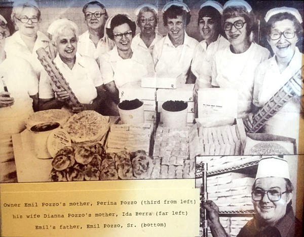 Perina Pozzo, second from left, was the mother of the restaurant's current co-owner Emil Pozzo Sr. She and her husband Emil (lower right) founded the commissary that serviced the Rich and Charlie's restaurants. - COURTESY OF EMIL POZZO JR.