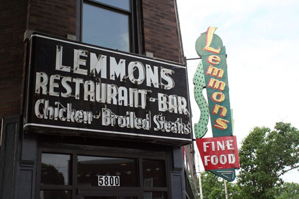 Lemmons' signs still stand at 5800 Gravois Ave. - Photo by Johnny Fugitt