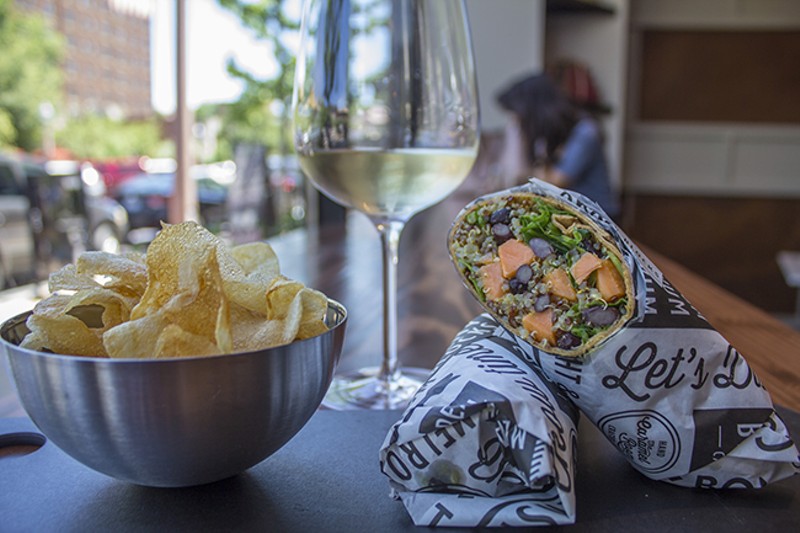 Handcrafted by Bissinger's quinoa wrap comes with a side of chips or fruit. - SARA BANNOURA