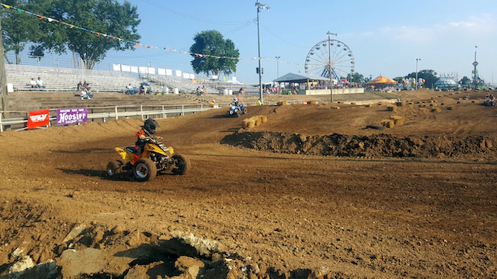 A young racer tears around the track at the Jeffco Fair. - PHOTO BY DANNY WICENTOWSKI