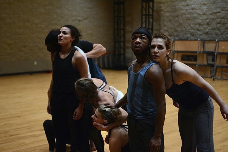 Dancers in rehearsal for Dirt, part of Freedom choreographed by Jennifer Archibald. - DAVID LANCASTER