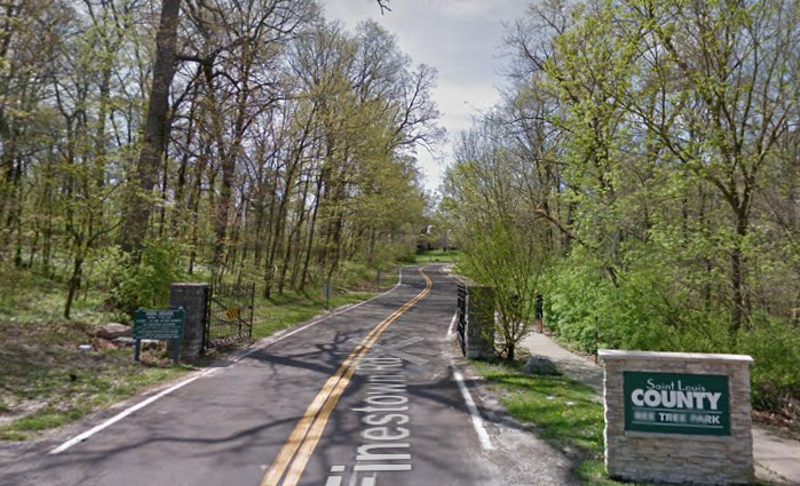 A right foot was discovered in Bee Tree County Park, St. Louis County Police say. - Image via Google Maps
