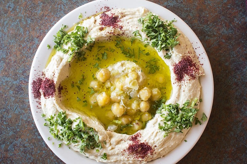 Hummus made up of blended chickpeas with tahini, lemon juice and garlic. - PHOTO BY MABEL SUEN