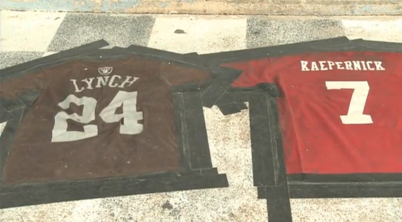 Ozark Bar Spells Out 'Lynch Kaepernick' in Side-by-Side Jersey Doormats