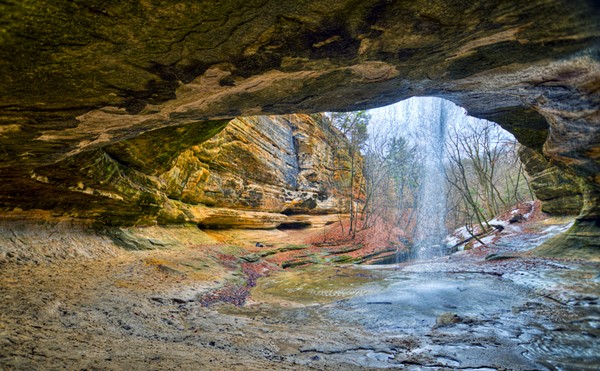 Starved Rock State Park
    2668 E. 875th Rd. 
    Oglesby, IL 61348
    Estimated drive time: 3 hours, 18 minutes (Directions here)
    
    Not far from Garden of the Gods is Starved Rock State Park. Here you'll have eighteen canyons to explore, such as LaSalle Canyon (pictured). Also close are Illinois' 30-mile long Pomona natural bridge, the Little Grand Canyon and Giant City State Park. Photo courtesy of Flickr / Judd McCullum.
