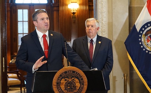 Missouri Attorney General Andrew Bailey (left, shown with Gov. Mike Parson) has kicked the hornet's nest.