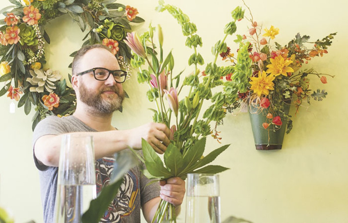 Josh Davis, lead floral designer at Botanicals, works his magic.