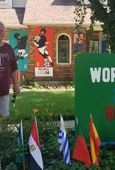 Bob Waeltermann hopes his decorations will inspire new World Cup fans.