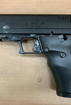 St. Louis County police say this gun was recovered after the shooting.