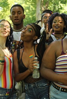 People gathered at Tower Grove Pride in 2019.