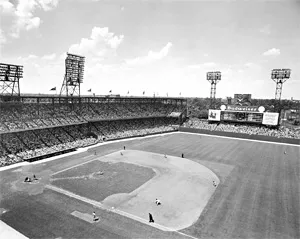 Fans in the left field bleachers at Sportsman's Park for the 1944 World  Series between the Cardinals and Browns. The first and only All-St Louis World  Series. : r/baseball