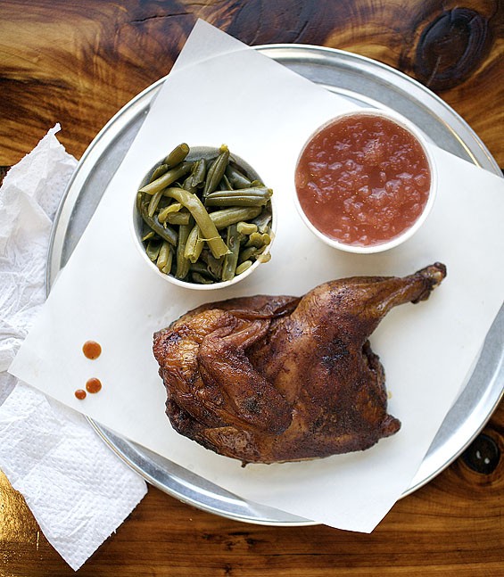 The half chicken at PM BBQ.Click here to see a slideshow of all the smoky goodness at PM BBQ.