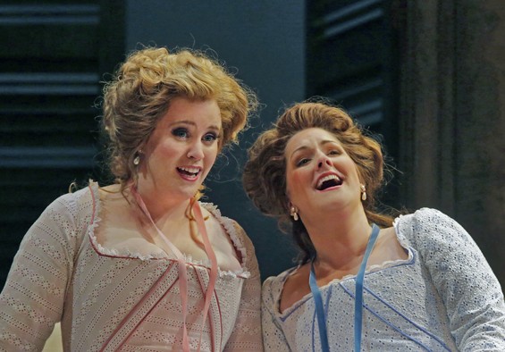 Rachel Willis-S&oslash;rensen and Kathryn Leemhuis in Opera Theatre of Saint Louis's 2012 production of Cos&igrave;fan tutte.