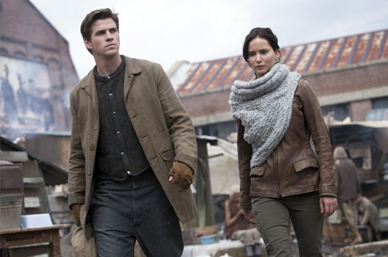 Still hungry: Liam Hemsworth and Jennifer Lawrence in The Hunger Games: Catching Fire.