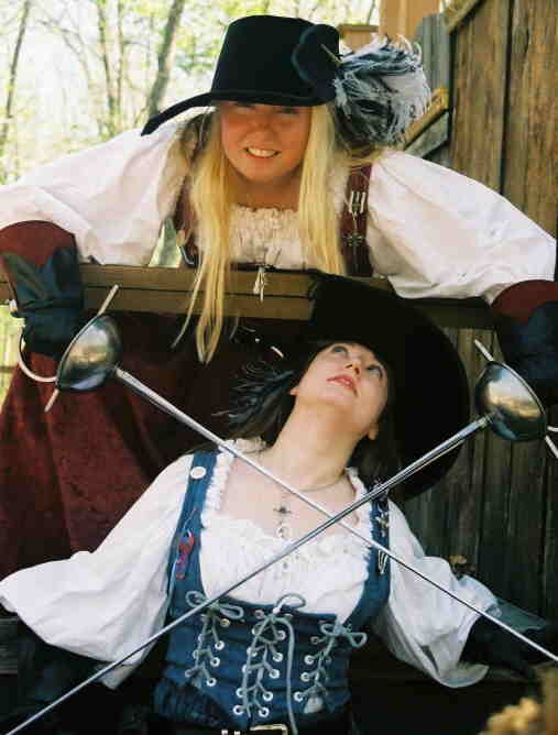 woman pirate sword fight