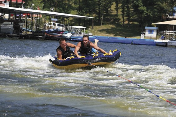 Brandon Ellingson and Brody Baumann at the lake in 2012. - COURTESY BRODY BAUMANN