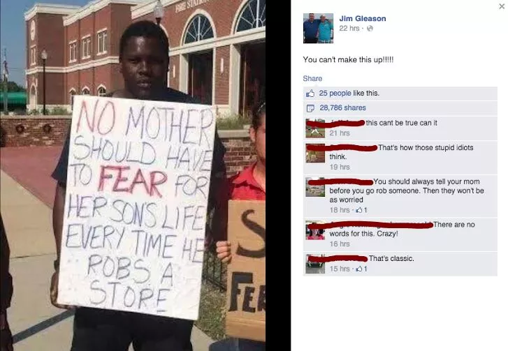 Ferguson Protester's Photo Gets Edited Into Racist Meme, Goes Viral