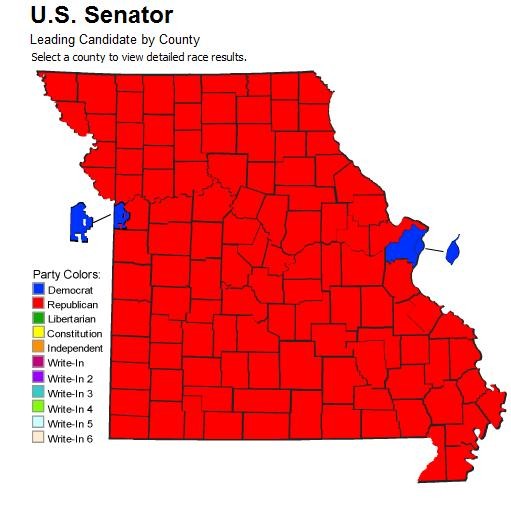 Voting Maps Show Political Divide in Missouri; St. Louis and