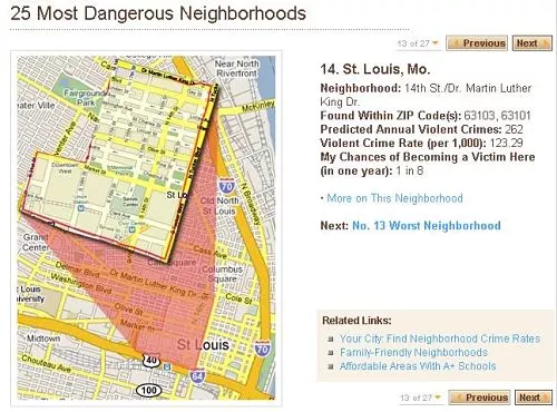 St. Louis ranked fourth most dangerous place to live in America