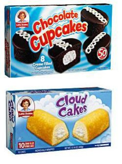 Little Debbie Chocolate Cupcakes and Cloud Cakes. - IMAGE VIA