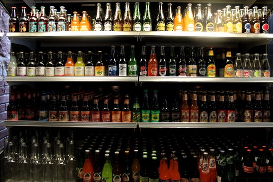 The selection of 50+ sodas available at Bailey's Range. - MABEL SUEN