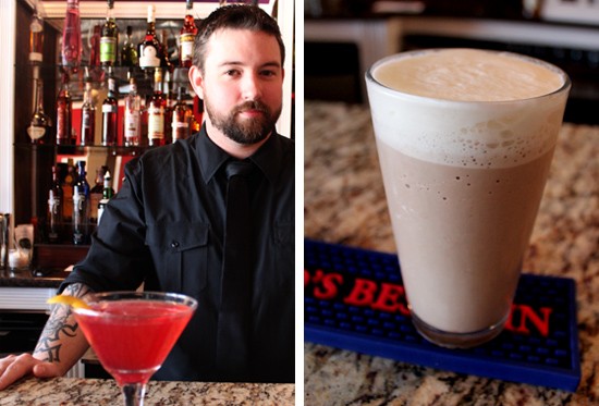Bar manager Andy Printy with his cosmic cosmo and beer milkshake. - MABEL SUEN