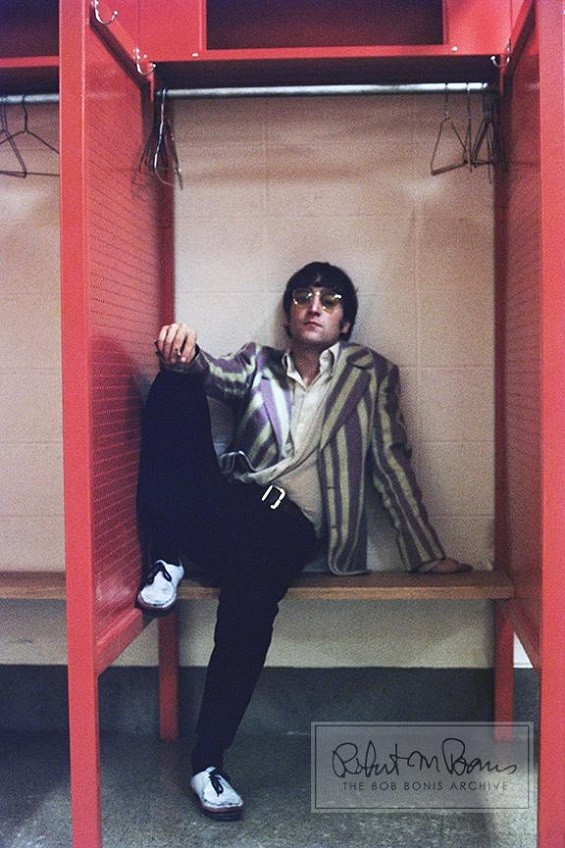 A too-cool John Lennon, chillin' backstage at Busch Stadium in 1966. - PHOTO BY BOB BONIS/COURTESY OF EBAY/EDELMAN PUBLIC RELATIONS