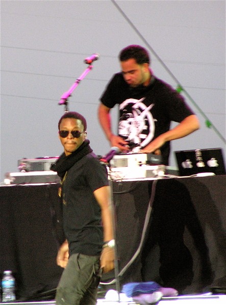 At nightfall, Lupe Fiasco took the stage in all black