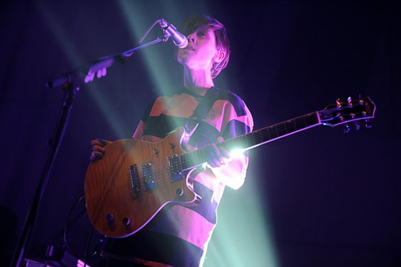 Sara of Tegan and Sara last night at the Pageant. See full slideshow here. - PHOTO: TODD OWYOUNG