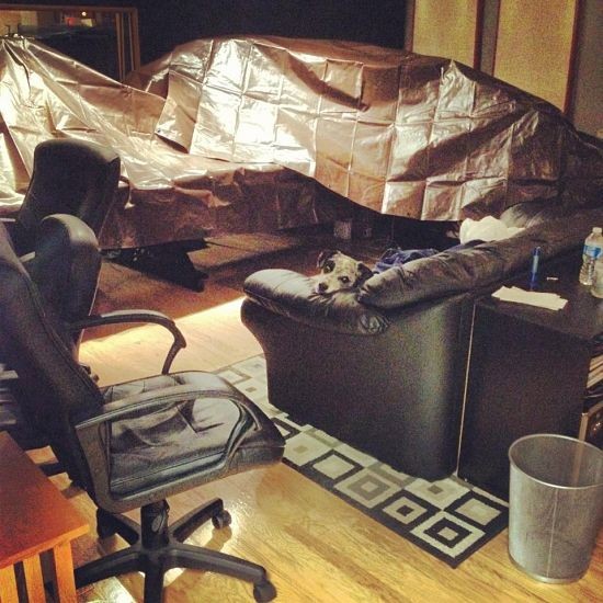 Firebrand's consoles, covered in tarps. "We're not taking any chances."