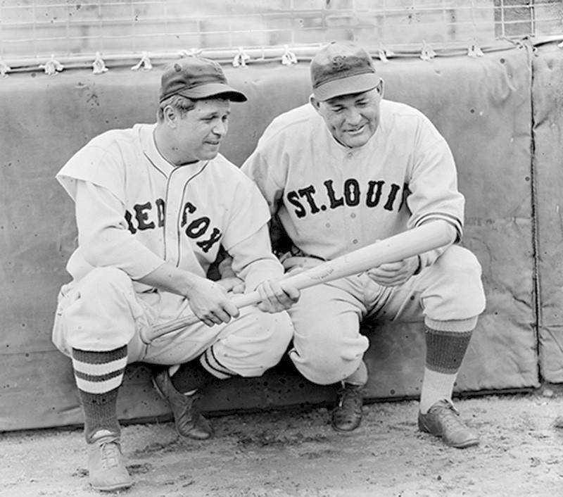 Rogers Hornsby (left), shown with Jimmie Foxx.