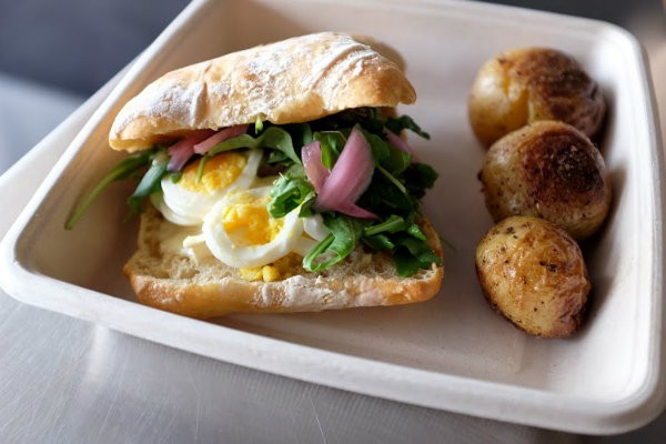 The "Mary B.E.A.R." sandwich is made with brie, eggs, arugula and pickled red onions." - HOLLY RAVAZZOLO