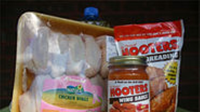 The Original Hooters Wing Breading; The Original Hooters Wing Sauce (Hot); Schnucks Natural Chicken Wings; Crisco All Natural Pure Vegetable Oil
