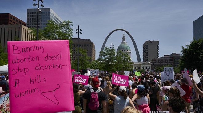 A recent protest for reproductive rights in Kiener Plaza.