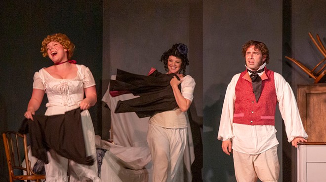From left: Sadie Harvey as Angel, Paula Stoff Dean as Bella and Tim McWhirter as Rossini in Finale.