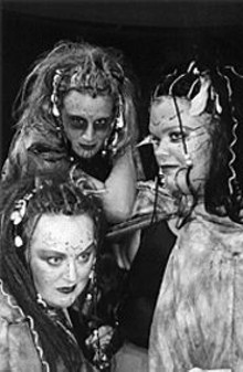 Teresa Doggett, Larissa Forsyth and Aimee Libke as Macbeth's three witches