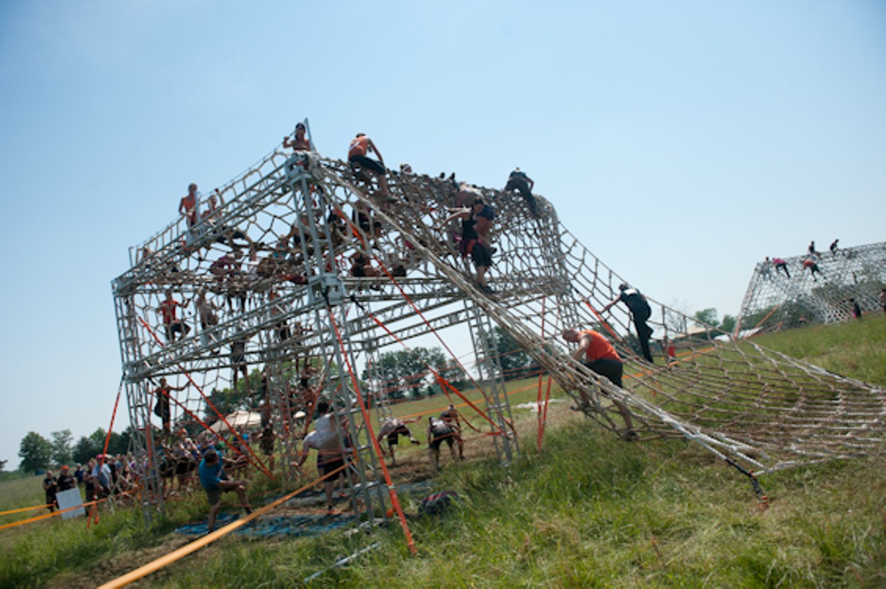 Scenes from Muckruckus MS St. Louis 2012 in which competitors made their way through the many obstacles scattered throughout the 5 mile course.
