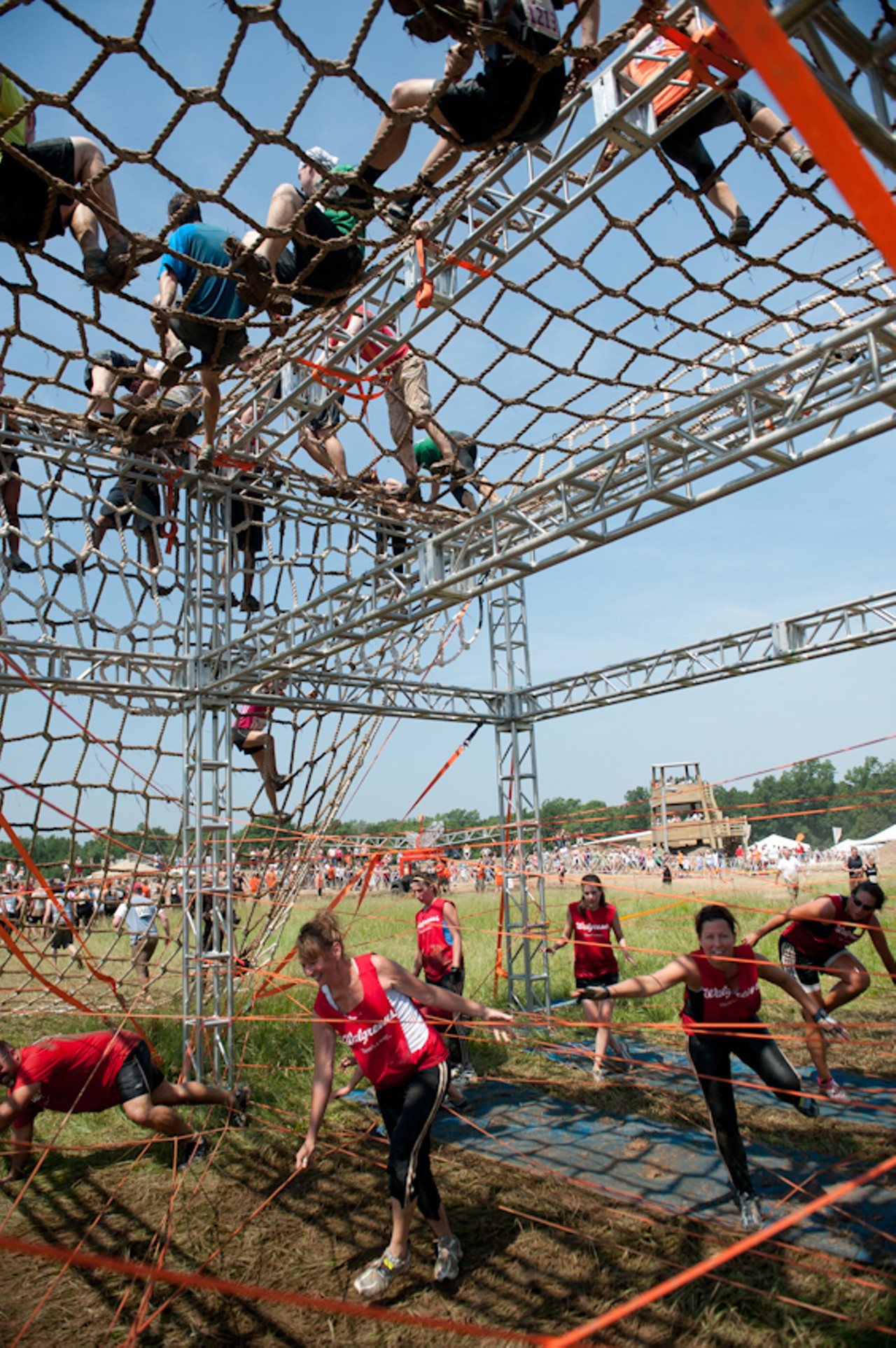 Scenes from Muckruckus MS St. Louis 2012 in which competitors made their way through the many obstacles scattered throughout the 5 mile course.